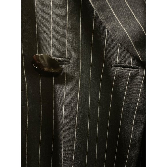 Vintage Gai Mattiolo Charcoal Grey white pinstriped 2-piece dress suit - Picture 13 of 15